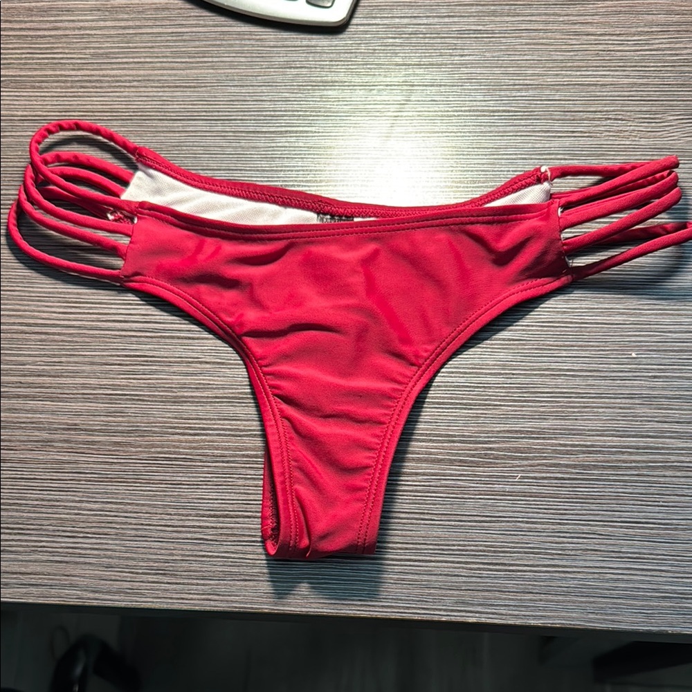 Red Strappy Bikini Bottom